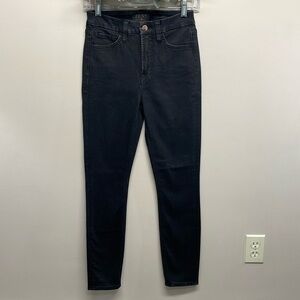 NWOT Jen7 For All Mankind HW High Waist Skinny Jeans Black Wash Denim 0